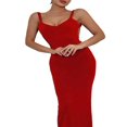 thumbnail image 1 of Robe de Cocktail Froncée avec un Design Sans Manches et Sans Dos pour Femmes, 1 of 6
