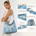 thumbnail image 5 of Retro Watercolor Daisy Graphic Handbag Adjustable for Shoulder or Crossbody Wear, 5 of 5