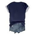 thumbnail image 5 of KDDYLITQ Womens 250 Anniversary Usa Tshirt Independence 250th Birthday V Neck Tees Liberty Usa Star Stripes 4th July T-Shirts 250 Years Birthday Floral Short Sleeve Tops Navy M, 5 of 5