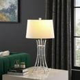 thumbnail image 4 of 29.25" In Kiara Modern Satin Silver Bamboo Metal Table Lamp, 4 of 4