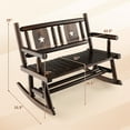 thumbnail image 3 of Gymax Outdoor Carbonized Wood Rocking Bench Double Rocking Chair for 2 Persons w/ Wide Curved Seat, 3 of 9