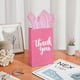 thumbnail image 5 of Bolsas de regalo DjinnGlory Thank You de papel rosa, paquete de 50 con asas, 5 of 9