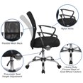 thumbnail image 2 of Mid-Back Black Mesh Swivel Task Chair with Lumbar Support Band and Arms, 2 of 9