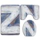 thumbnail image 1 of Juego de alfombras de baño ABPHQTO 3 piezas Letra N mayúscula Fondo violeta Azul Blanco Cont-CHAPPLE-22635, 1 of 2