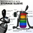thumbnail image 2 of Gay_Pride Rainbow 64 Oz Water Bottle with Sleeve - BPA Free Leakproof Sport Large Plastic Water Bottle with Straw & Time Marker & Insulated Neoprene Holder Carrier Bag Great Gift for Women Men, 2 of 7