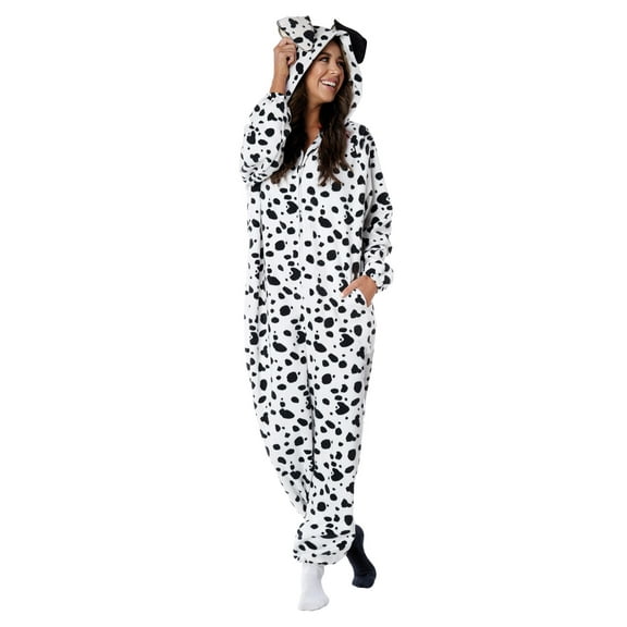 California Costumes Dalmatian Adult Fleece Jumpsuit Costume | X-Small Unisex