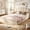 BEIGE1, variant on Bellemave Queen Size Upholstered Floor Bed, Teddy Fleece Upholstered Bed with Scalloped Headboard, Safety Rails, Full Padded Platform Frame, Low Profile Platform Bed for Boys Girls, White