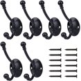 thumbnail image 1 of Ganchos para abrigos, paquete de 6 ganchos de pared, ganchos para toallas, ganchos de metal para abrigos con tornillos para dormitorio, abrigos, sombreros, baño, cocina, 1 of 6