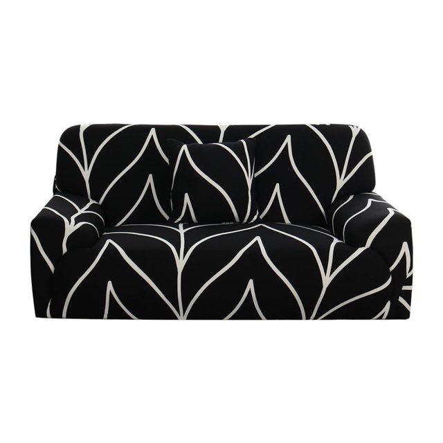 Funda de Sofá Elástica, Funda de Sofá con Una Funda de Almohada para Sofás, Sillón de Dos Plazas, Muebles Universales para Sala de Estar (Ramas Blancas Negras, Grande)
