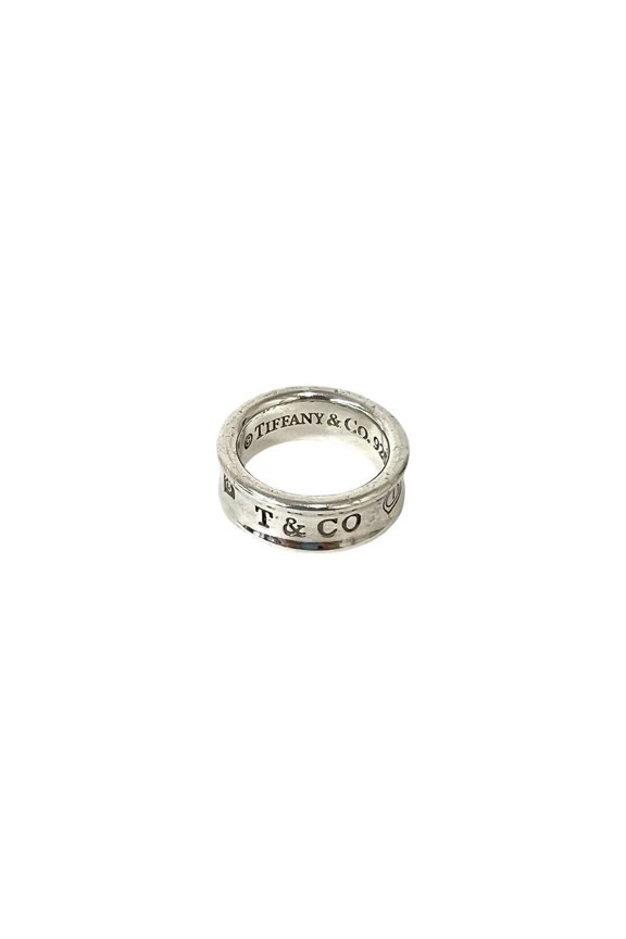 Pre-Owned TIFFANY&Co. Tiffany Narrow Ring, Logo Engraved, Sterling Silver 925, Accessory,...