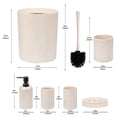 thumbnail image 3 of CERBIOR Bathroom Accessories Set 6 Piece Wheat Straw Bath Ensemble Includes Soap Dispenser, Toothbrush Holder, Toothbrush Cup, Soap Dish for Decorative Countertop and Housewarming Gift, Off-White, 3 of 8
