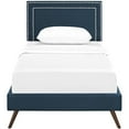 thumbnail image 4 of Virginia Twin Fabric Platform Bed with Round Splayed Legs Azure, 4 of 6