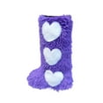 thumbnail image 2 of Xfvqtps Womens Plush Furry Snow Boots Knee High with Heart Decor Cute Winter Fashion Boots for Women Lace up Warm Flat Sole Boots for Christmas Holiday Purple, 2 of 6