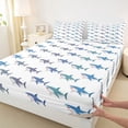 thumbnail image 3 of jejeloiu Kawaii Shark Queen Sheet Sets,Sea Ocean Animal Bed Set For Boy Teens 4pcs, 3 of 7
