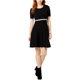 thumbnail image 2 of maison Jules Vestido festoneado ajustado y acampanado para mujer, negro, XX-Small maison Jules Entallado y acampanado, 2 of 2