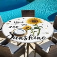 thumbnail image 5 of Sunflower Sunshine Round Tablecloth, Fitted Table Cover with Elastic for 45"-54" Round Tables, Pastoral Bees Farmhouse Floral Table Cloth Outdoor Indoor Dinning Party Waterproof Tablecloths, 5 of 6
