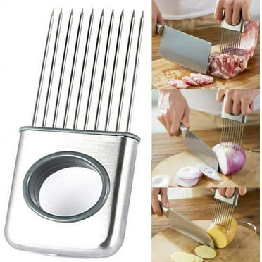 INTBUYING Onion Holder Slicer Vegetable tools Tomato Cutter Stainless Steel Kitchen Gadget