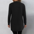 thumbnail image 3 of Womens Long Cardigan Lightweight Long Sleeve Open Front Sweater with Pockets Casual Solid Color Knitted Coats (Black L), 3 of 5