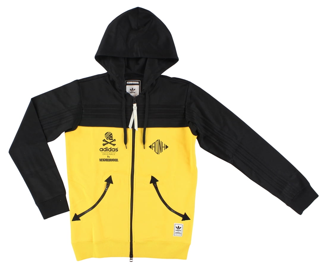 adidas yellow zip hoodie