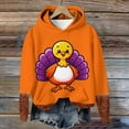 thumbnail image 2 of Women's Thanksgiving Hoodies Cute Turkey Graphic Pullover Sweatshirt Trendy Casual Long Sleeve Holiday Tops, 2 of 7