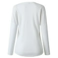 thumbnail image 4 of Lindreshi Sweatshirts for Women Fashion Women Casual Buttoned V-Neck Long-Sleeved Blouse, 4 of 5