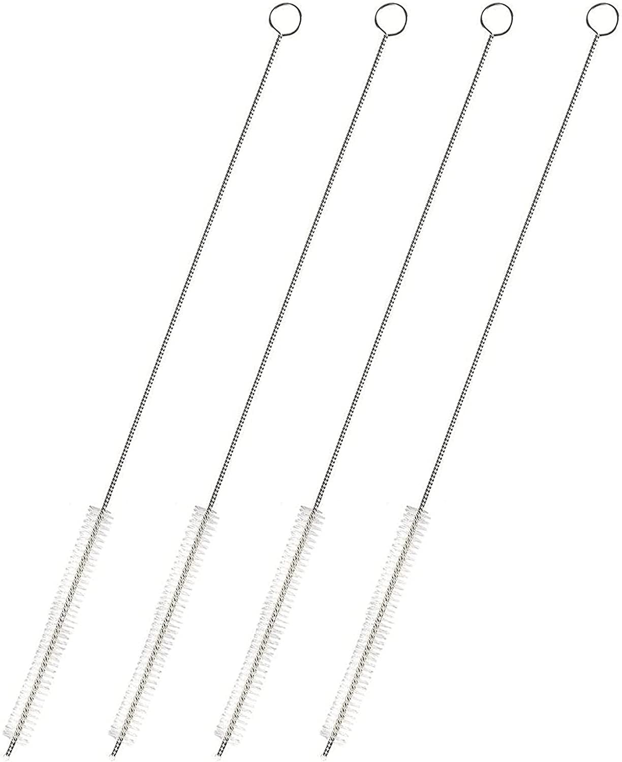 Juvale 4-pack Stainless Steel Straw Cleaner Brush, Extra Long With