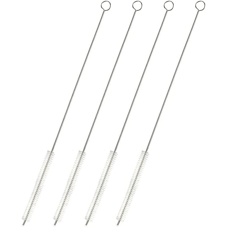 Metal Straws - 4 Reusable Stainless Steel Straws w/ Cleaning Brush in Cloth  Bag - Straw fits 20 Ounce Tumblers