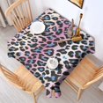thumbnail image 2 of Pink and Blue Of Leopard Print Square Tablecloth,Waterproof Square Table Cover,Wipeable Spillproof Washable Table Cover for Home Kitchen Party Decor 60"x60"(152x152cm), 2 of 6