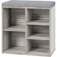thumbnail image 1 of Ourlova 20 Inches Shoe Bench with Cushion, Shoe Rack Bench, Ten Cubbies Storage Entryway Bench with Adjustable Shelves, 1 of 7