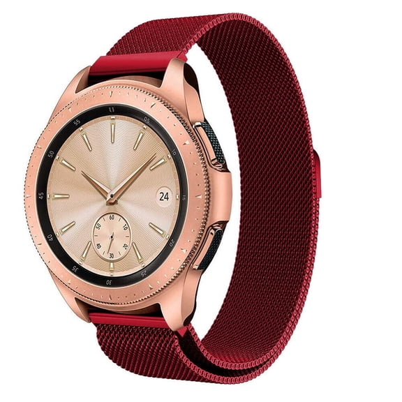 Kebiory Band Compatible with Samsung Galaxy Watch 4/Active 2 40mm 44mm/Gear S2 Classic/Galaxy Watch 5 40mm 44mm/Watch 5 pro 45mm,20mm Milanese Mesh Woven Stainless Steel Watchband Strap(Red)