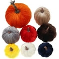 thumbnail image 2 of 8pcs Assorted Size Fake Handmade Red Velvet Pumpkins Artificial Fall Harvest Halloween Decoration for Home Kitchen Farmhouse Thanksgiving Wedding Festival, 2 of 3