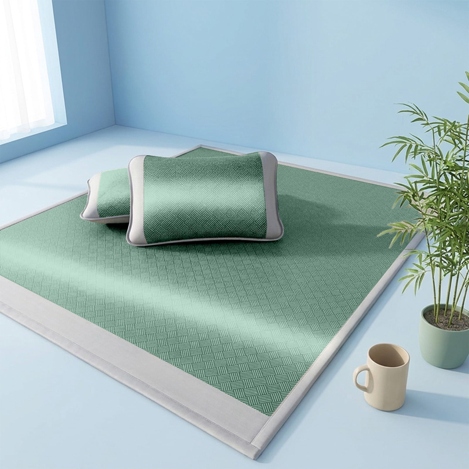 Ice Silk Fitted Bed Sheet - Cooling Mattress Cover for Summer - Soft Foldable Bed Protector - Breathable Polyester Sheet for Crib, Twin, Full Bed - Machine Washable Bedding for Home, Dorm, Guest Room