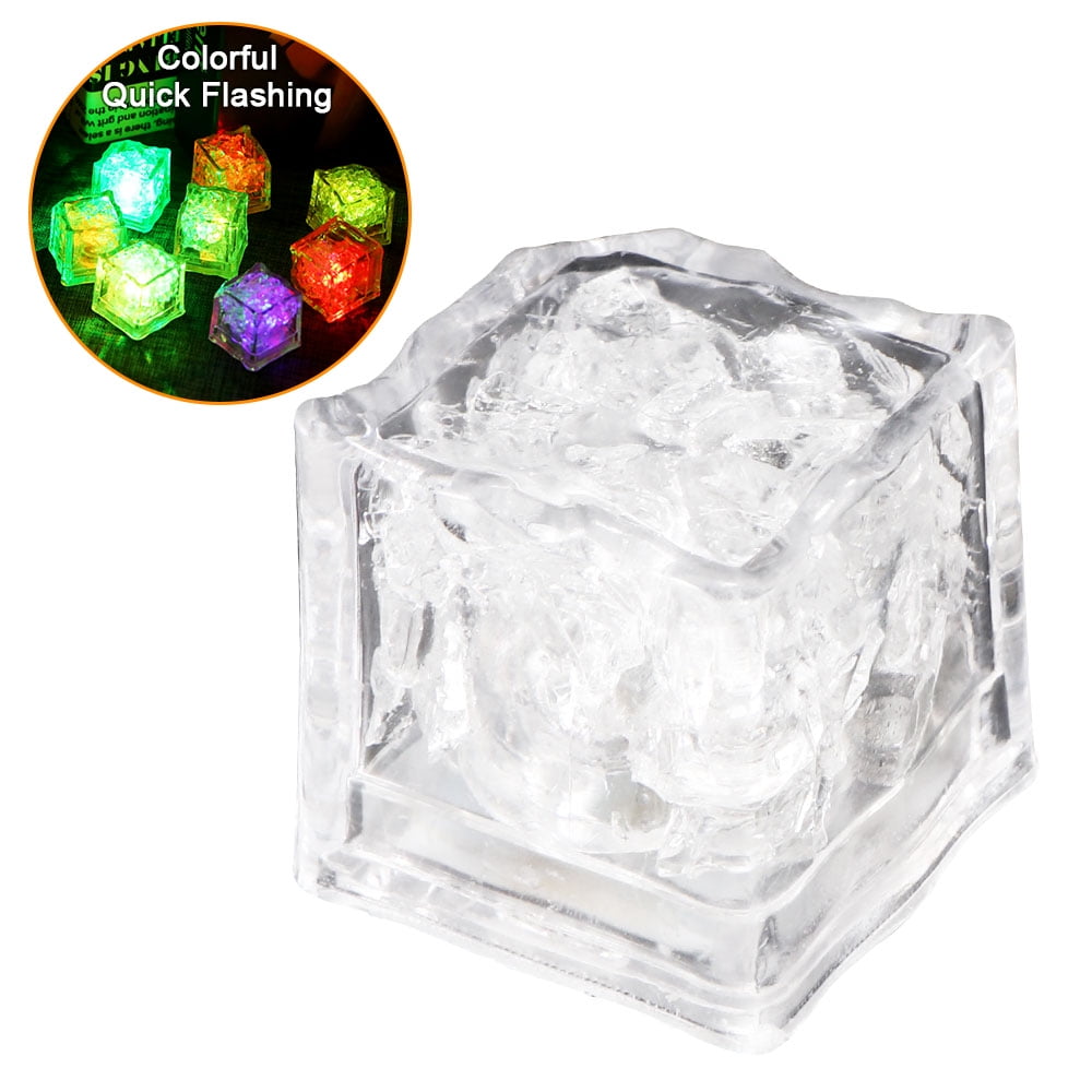 Details about   12pcs LED Waterproof Ice Cube Shaped Lights Drinks Wine Light Up Water Activated 