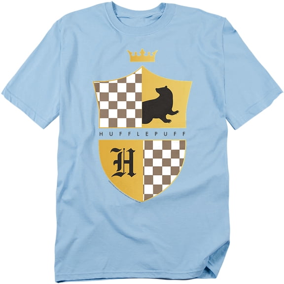 Harry Potter T-Shirt Hufflepuff Checkered Shield Crest Unisex Graphic Tee for Men & Women