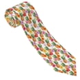 thumbnail image 4 of Goofa Hawaiian Pineapples And Hibiscus Flowers Pattern Men's Necktie Classic Silk Tie Woven Jacquard Neck Ties Necktie for Business and Wedding Formal Neckties, 4 of 8