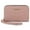 Blush, variant on Quilted Midi Double Zip Around Wallet Clutch, Black (Women's)