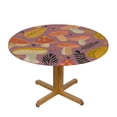 thumbnail image 3 of PIKWEEK  Snails Mushrooms Fitted Round Tablecloth with Elastic Edge Waterproof Table Cover Mushroom Table Cloths Modern Tables Decoration for Dining Table,Picnic,Party, 3 of 7