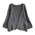 thumbnail image 4 of Women's Solid Batwing Sleeve Cardigan Oversized Open Front Knit Sweater No Button Lightweight Fall Winter Top for Lounge and Casual, 4 of 5
