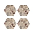 thumbnail image 2 of Balery 4 Pcs Abstract Coffee Pattern With Lettersleather Coasters Set, Drink Table Cup Coasters For Living Room Kitchen Coffee Decor, 2 of 9