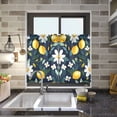 thumbnail image 4 of Yayeee Kitchen Curtains Tier Pair Light Filtering 27"x36" Rod Pocket Short Cafe Window Panel, Lemon Flowers, 4 of 7