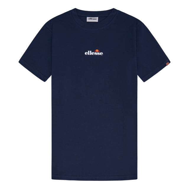 ellesse Camiseta para hombre - OLLIO 2, manga corta, cuello redondo, logotipo, algodón, liso Azul oscuro L (Large)
