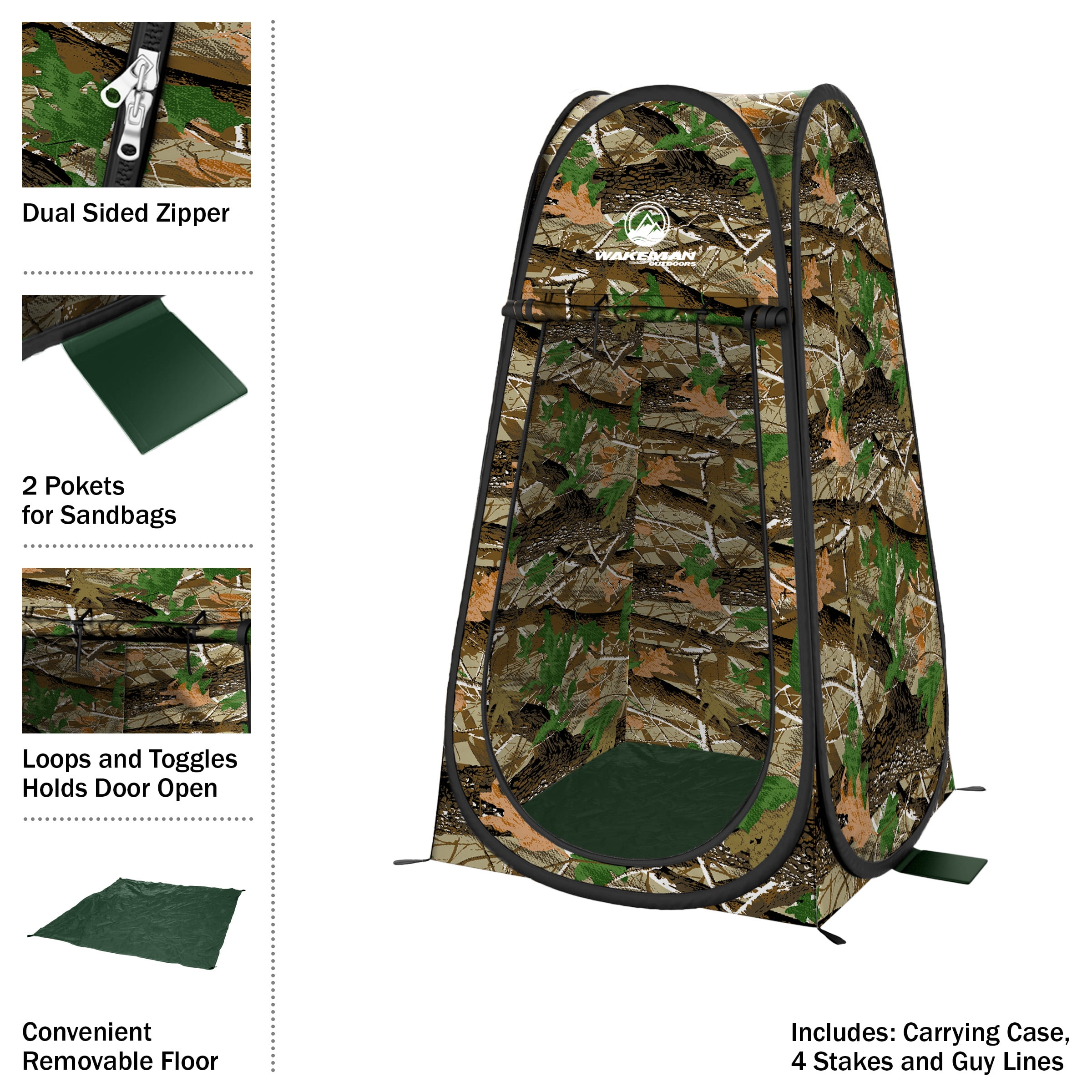 Wakeman Outdoors Pop Up Privacy Tent, Dressing Room, or Bathroom (Camo)
