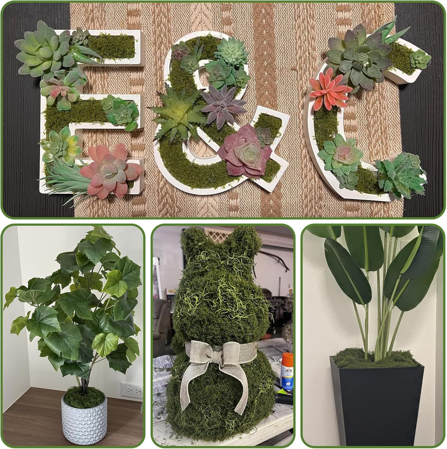 Artificial Moss for Crafts & Plants - Floral Moss Decor for Centerpieces, Terrariums, Indoor/Outdoor DIY​​