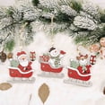 thumbnail image 6 of Vikakiooze 2022 Christmas Ornaments Ski Car Wooden Pendant Elk Elderly Ski Pendant ChristmasTree Christmas Decorations, 6 of 7