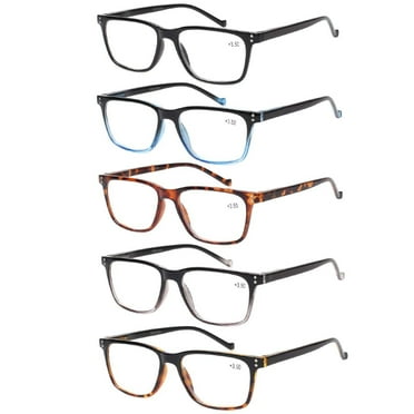 JOSCHOO 5 Pack Reading Glasses for Men Spring Hinges Lightweight Reader 2.50