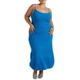 thumbnail image 1 of xiaxaixu Robe Longue d'Été Ajustée pour Femmes Couleur Unie Sans Manches Coupe Basse Robe à Bretelles Spaghetti en Tricot, 1 of 6