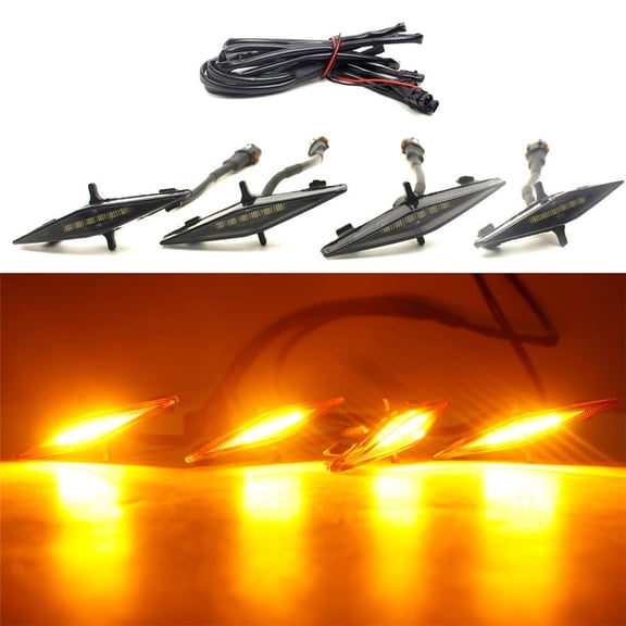 Furulu 4PCS Bright Amber Front Grill Lights LED Lamps Kit For Toyota 4Runner 2014-2019