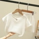 thumbnail image 2 of Summer Children's Clothing Set for 0-6Y Boys & Girls Cotton Linen Muslin Suit T-shirt Tops + Shorts 2pcs Baby Loungewear Outfit, 2 of 6