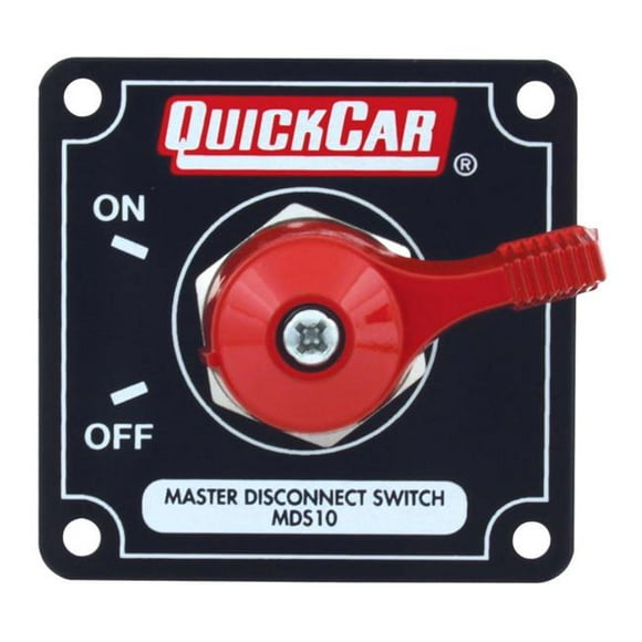 Quickcar Racing Products QRP55-011 Interrupteur de Déconnexion Maître - Plaque Noire Solide avec Poteaux d'Alternateur