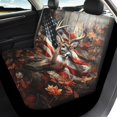 thumbnail image 3 of HUISEFOR Deer American Flag Car Seat Cover Set Soft Elastic Front and Back Split Bench Protector Breathable Car Interior Accessories Comfortable Fits Vehicle Cars SUV, 3 of 6